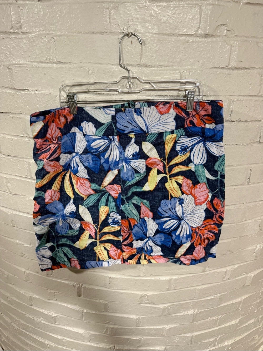 Tommy Bahama Navy Floral Linen Skirt